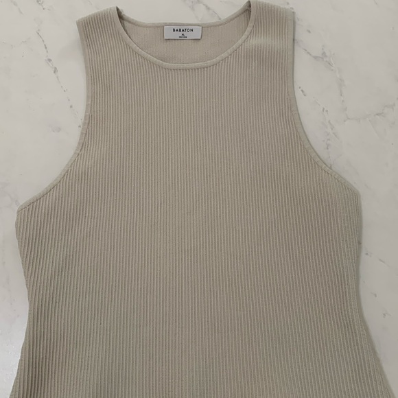 Babaton Aritzia Sculpt Knit Racer Tank Top Size XL Cream - Picture 1 of 10